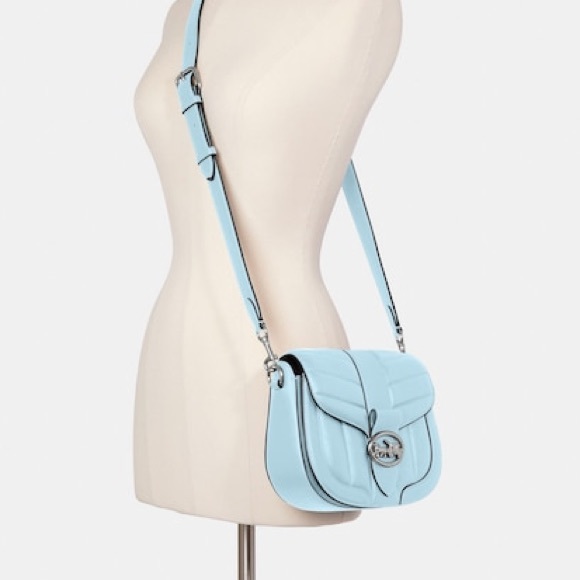 Coach “Georgie” Quilted Saddle bag in waterfall. - Picture 4 of 4